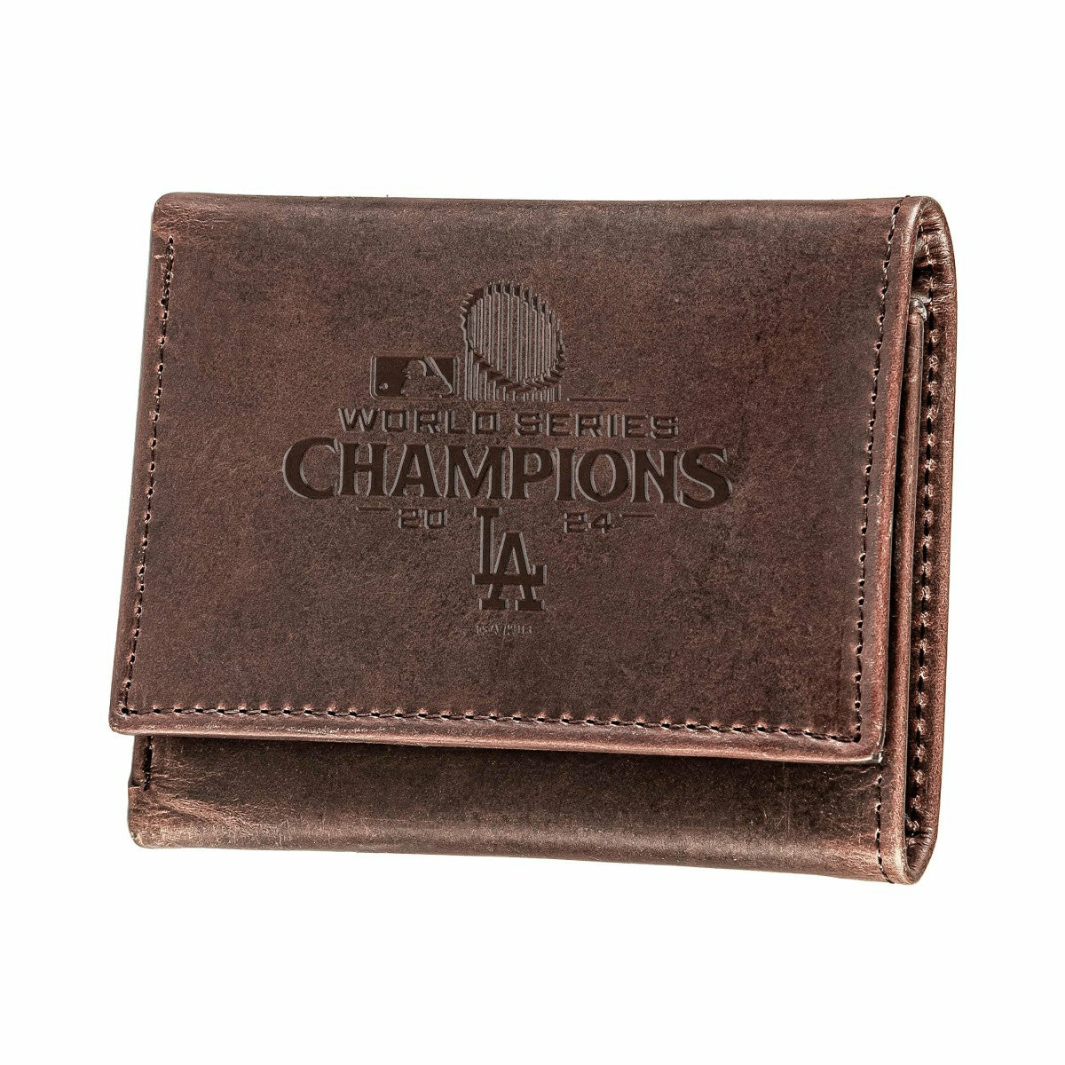 Los Angeles Dodgers Tri-Fold Wallet, Brown, World Series Champions 202, MLB, Home