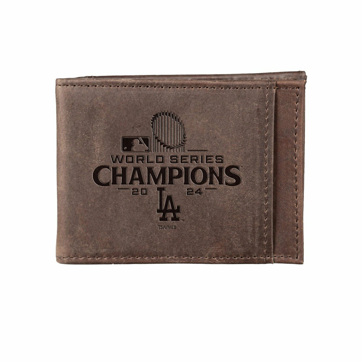 Los Angeles Dodgers Front Pocket Wallet with RFID Blocking, Brown, SC2, MLB, Home