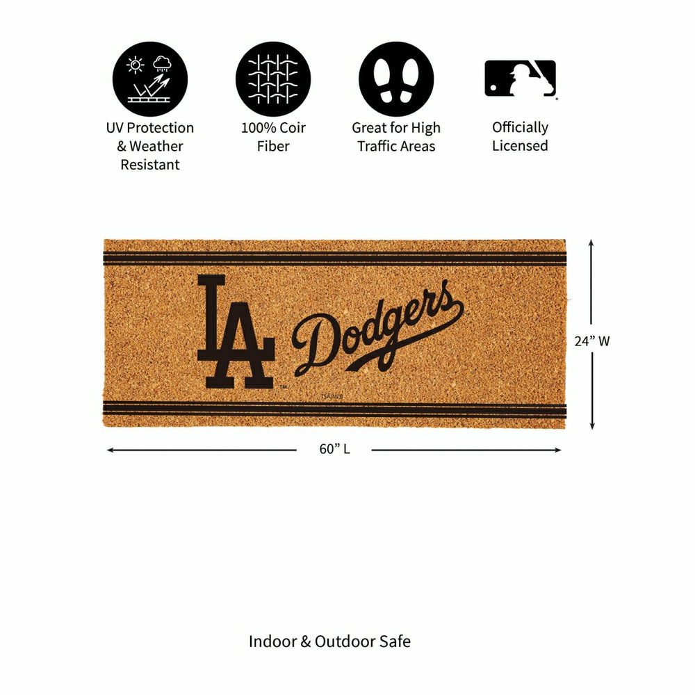 Los Angeles Dodgers Extra Large One Color Coir Mat, 60"x24", MLB