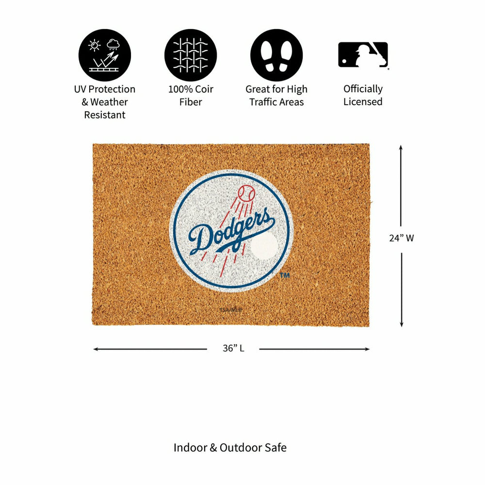 Los Angeles Dodgers Large Full Color Coir Mat, 36"x24", MLB
