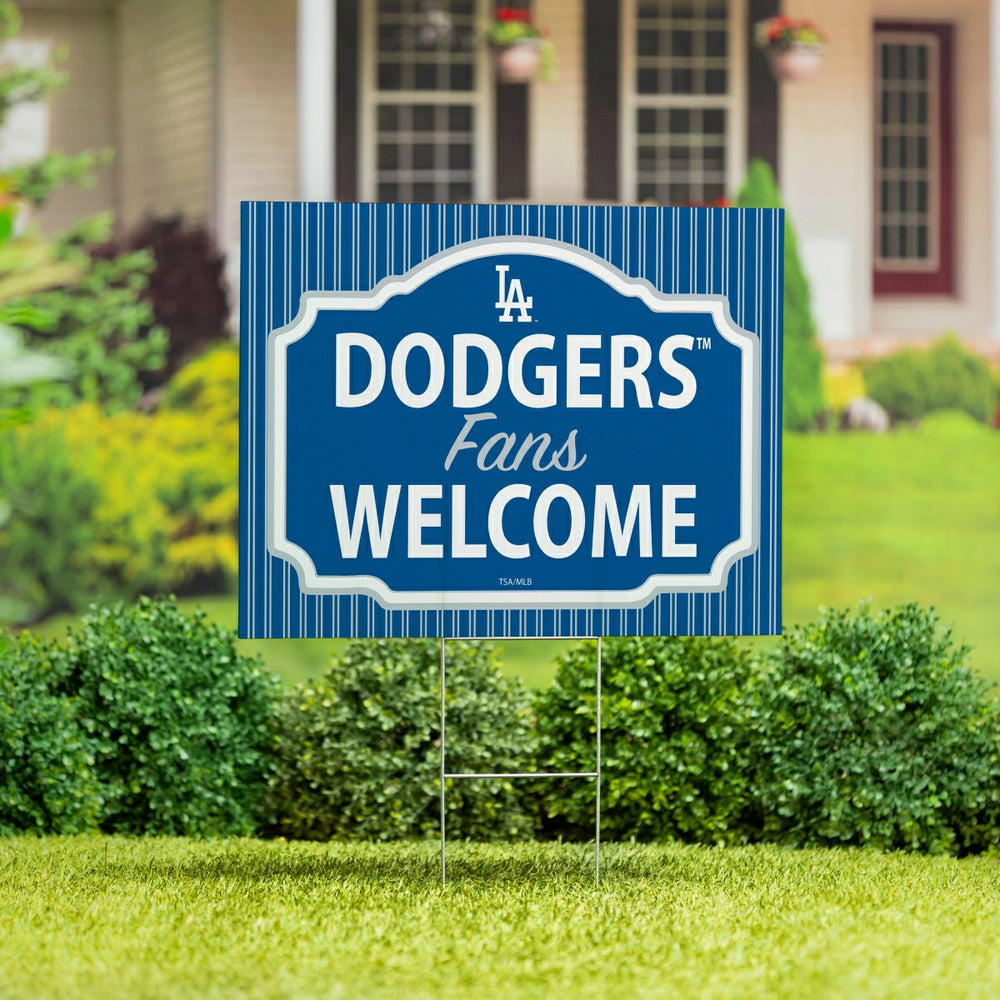 Los Angeles Dodgers Coroplast Yard Sign, "Fans Welcome", MLB, Home