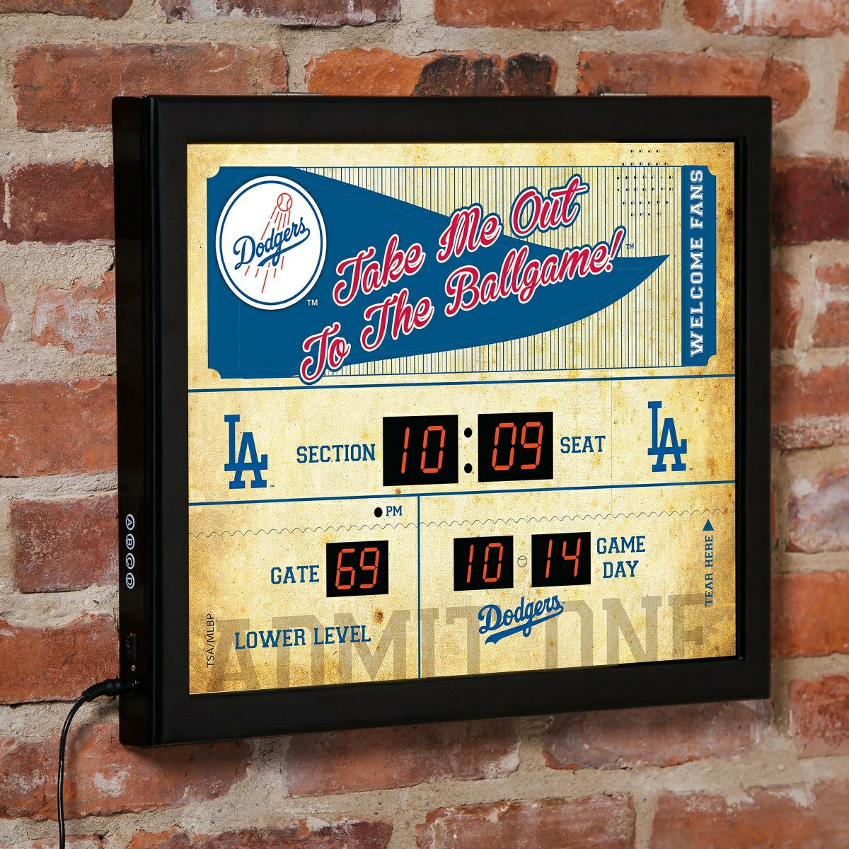 Scoreboard Wall Clock, Los Angeles Dodgers, MLB, Home
