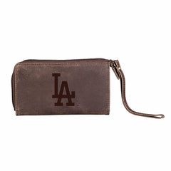 Los Angeles Dodgers Wristlet Wallet Brown, MLB, Home