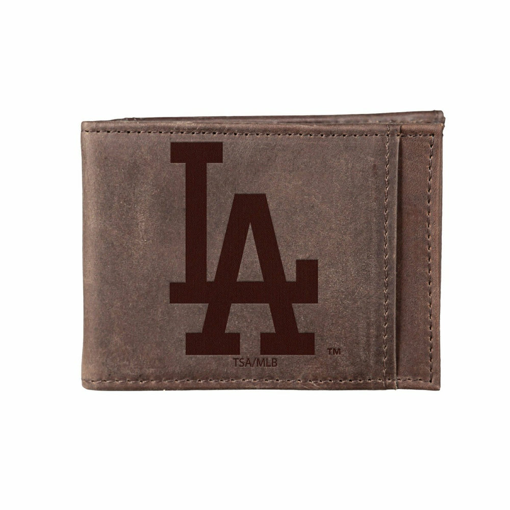 Los Angeles Dodgers Front Pocket Wallet w/ RFID Blocking Brown, MLB, Home