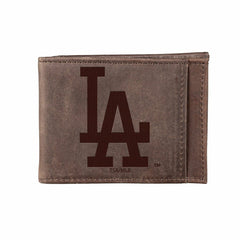 Los Angeles Dodgers Front Pocket Wallet w/ RFID Blocking Brown, MLB, Home