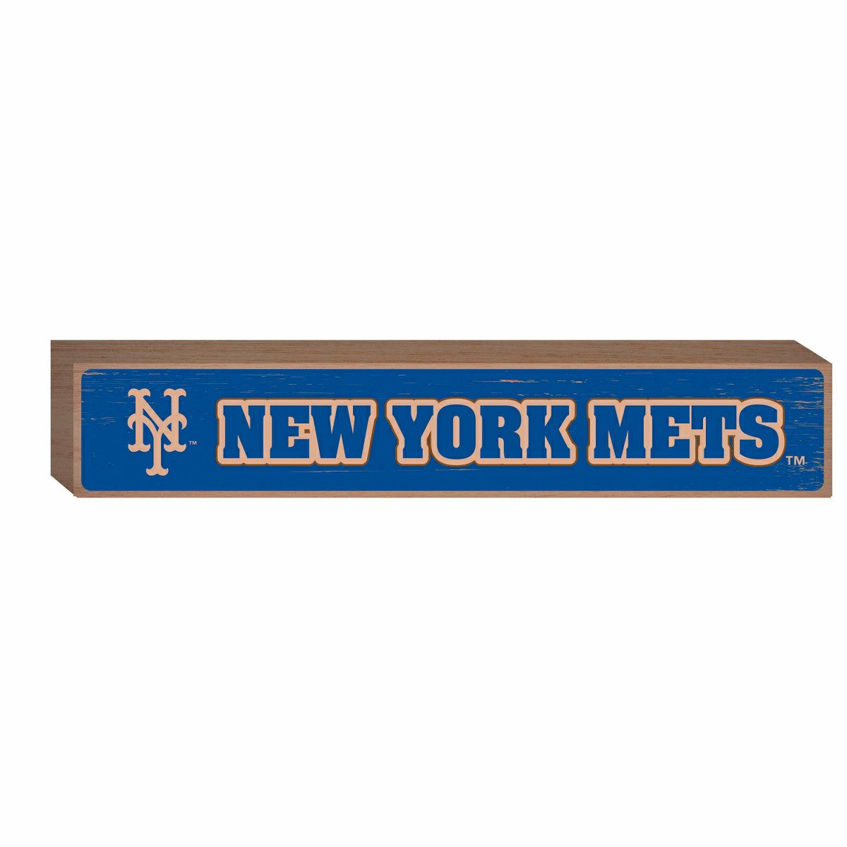 New York Mets Engraved Wood Sign, 3.5" x 18", MLB, Home
