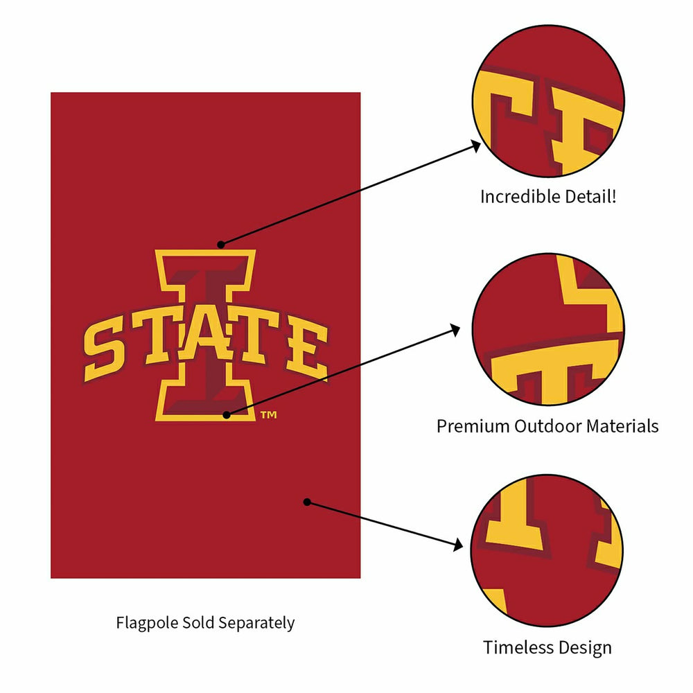 Iowa State University Applique House Flag, Sale, Collegiate, Home