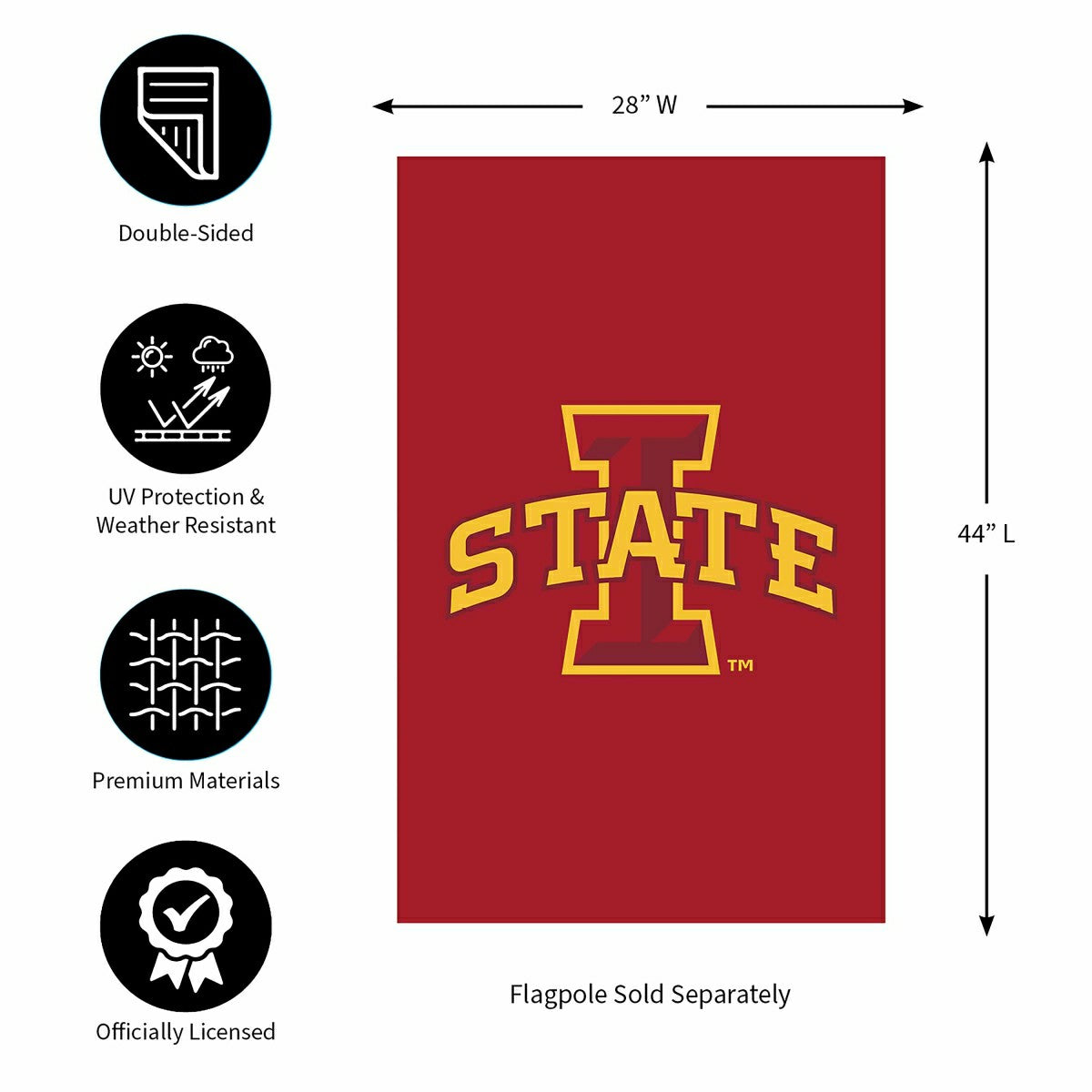 Iowa State University Applique House Flag, Sale, Collegiate, Home
