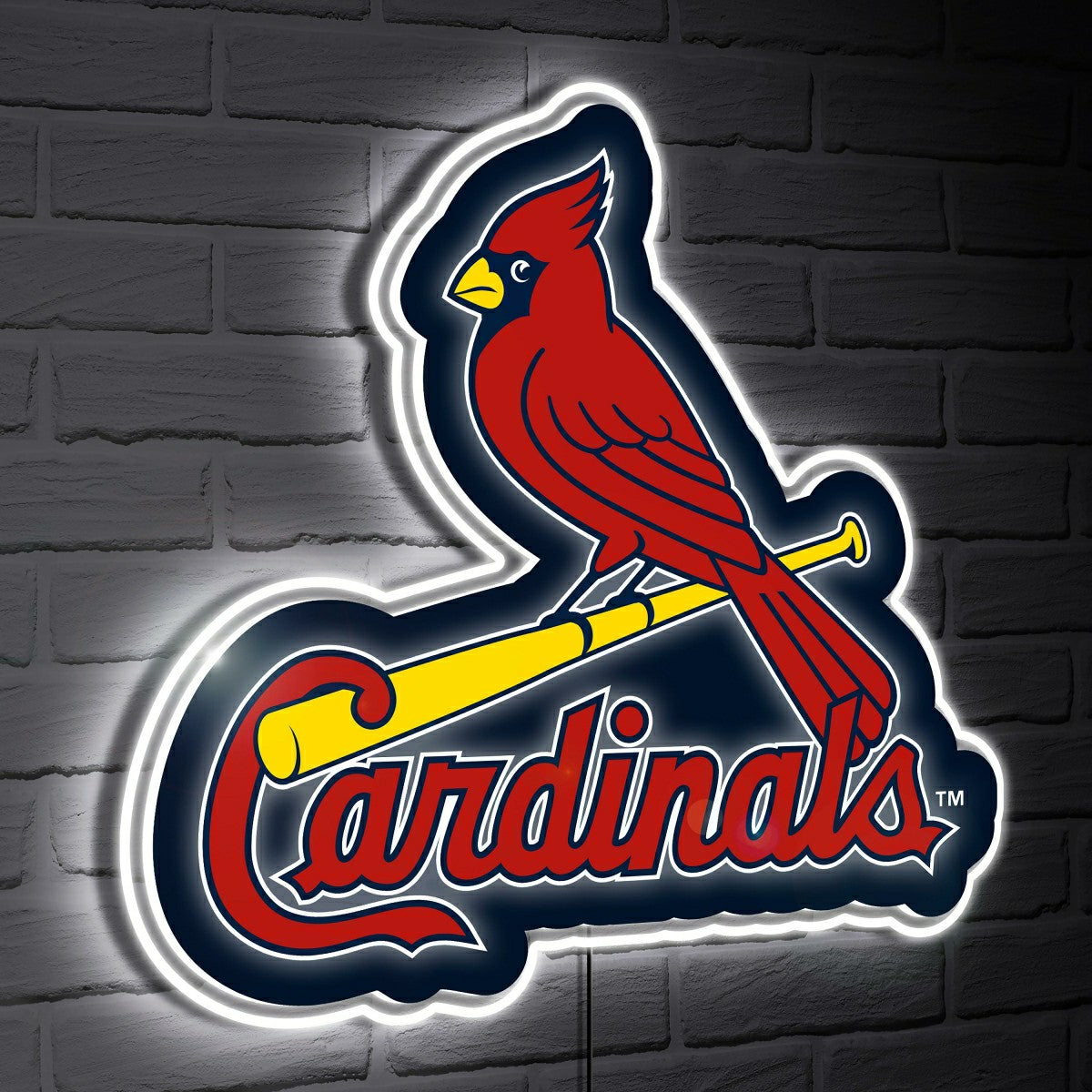 St. Louis Cardinals LED Wall Decor, Glazelite, Logo, MLB, Home