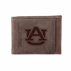 Front Pocket Wallet w/ RFID Blocking, Auburn University, Brown, Collegiate, Home
