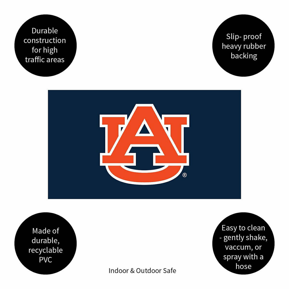 Full Color PVC Mat, 16" x 28", Auburn University, Collegiate