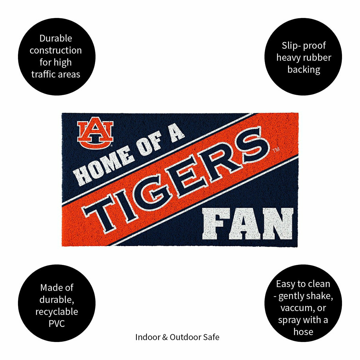 Auburn University, PVC Mat COLOR, Home of a Fan, Collegiate