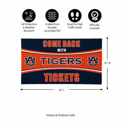 28" x 16" PVC Trapper Mat, Come Back with Tickets, Auburn University, Collegiate