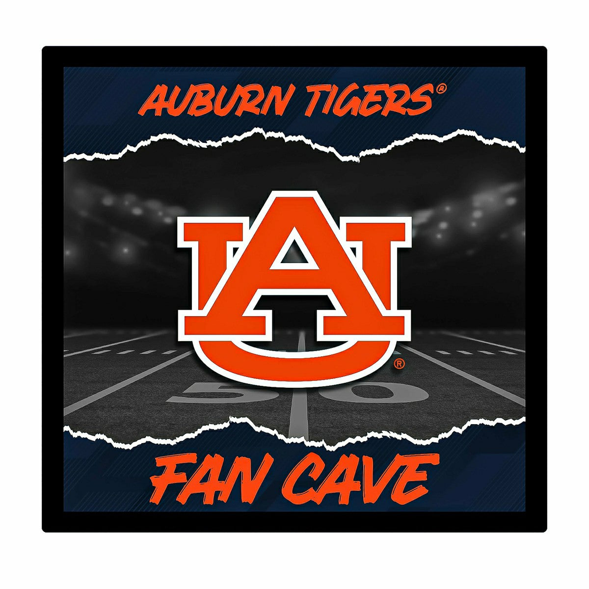 Auburn University 23"H x 23"L LED Wall Decor, Edgelite, Square, Collegiate, Home