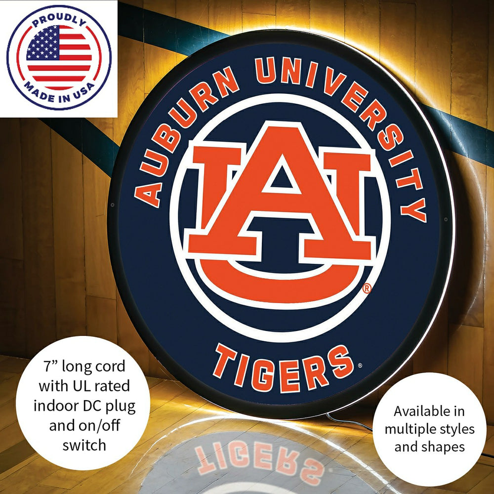 LED Wall Decor, Round, Auburn University, Collegiate, Home