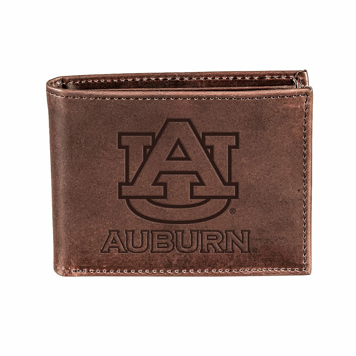 Auburn University, Bi-Fold Wallet, Brown, CH, 100% Genuine Leather, Collegiate, Home