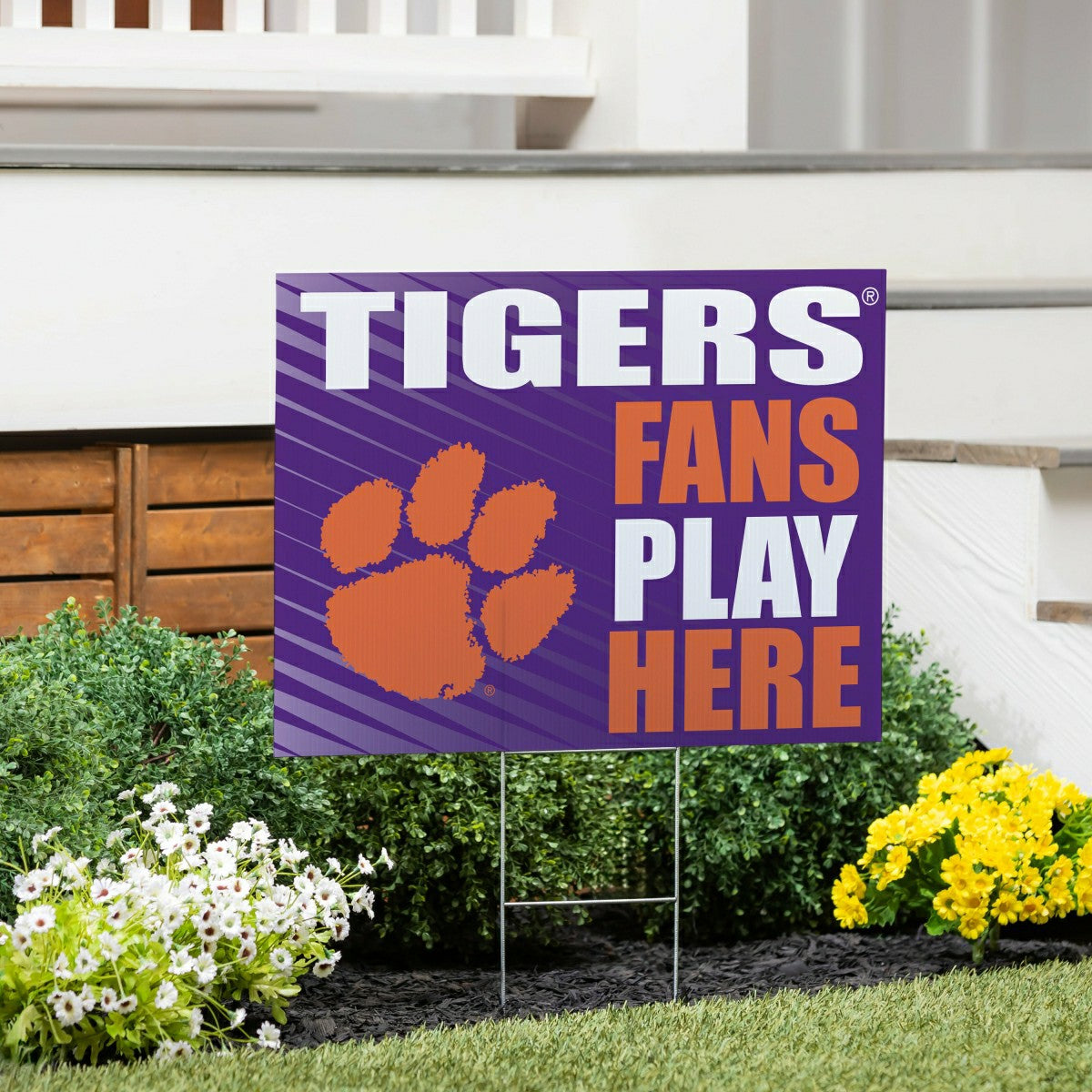 Clemson University Coroplast Yard Sign "Fans Play Here", Collegiate, Home
