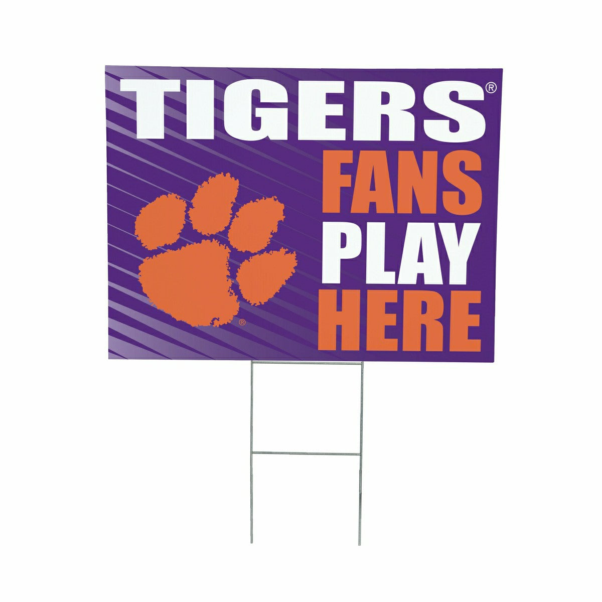 Clemson University Coroplast Yard Sign "Fans Play Here", Collegiate, Home