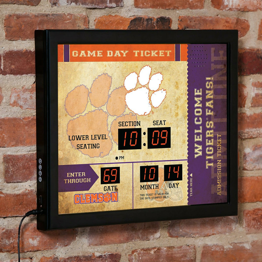Scoreboard Wall Clock, Clemson, Collegiate, Home