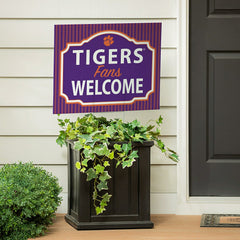 Clemson University Coroplast Yard Sign, "Fans Welcome", Collegiate, Home