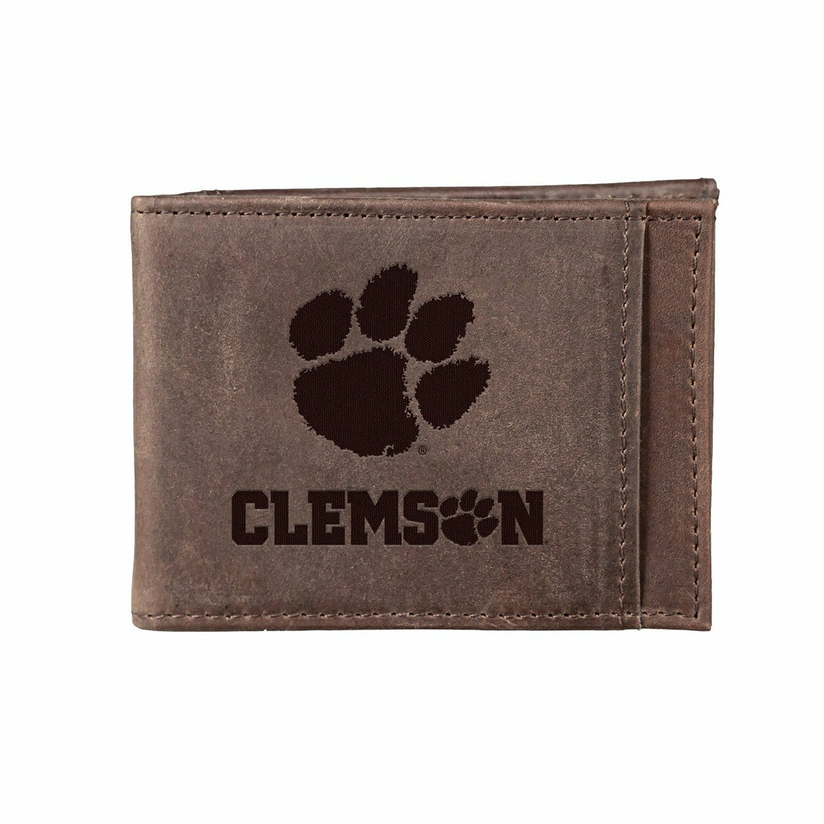 Front Pocket Wallet w/ RFID Blocking, Clemson University, Brown, Collegiate, Home