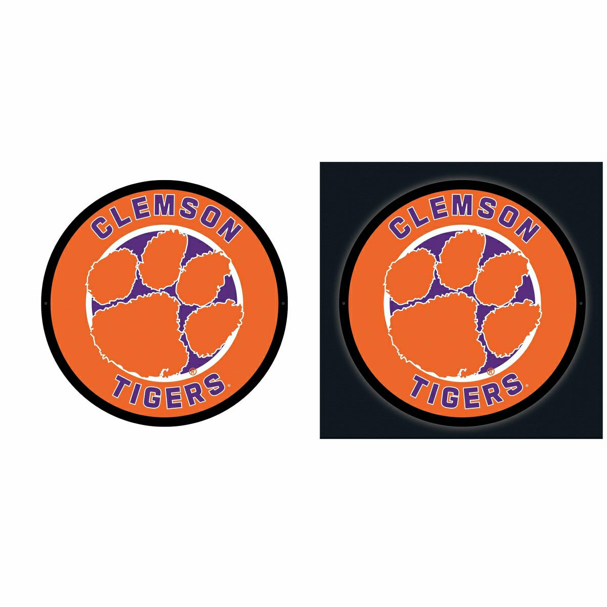 LED Wall Decor, Round, Clemson University, Collegiate, Home