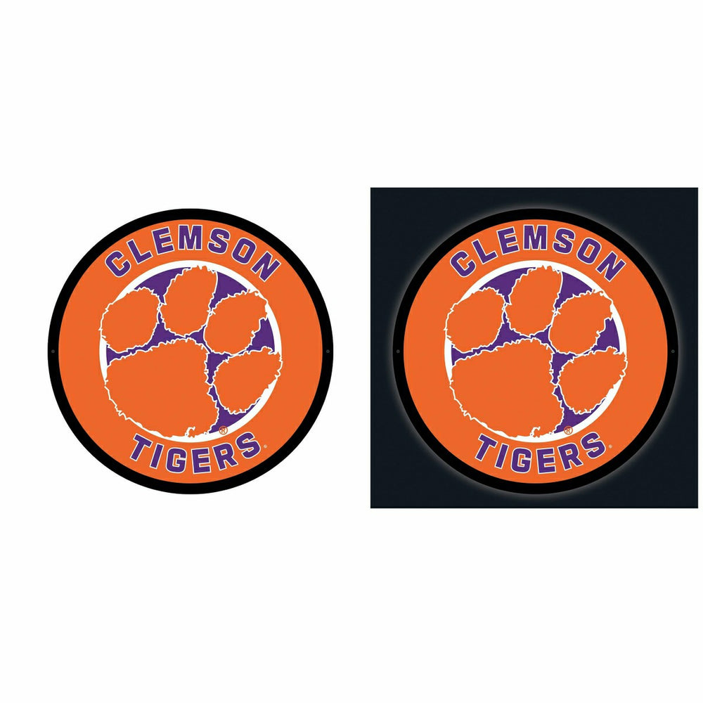 LED Wall Decor, Round, Clemson University, Collegiate, Home