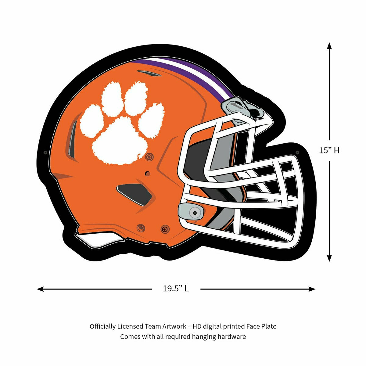 LED Wall Decor, Helmet, Clemson University, Collegiate, Home
