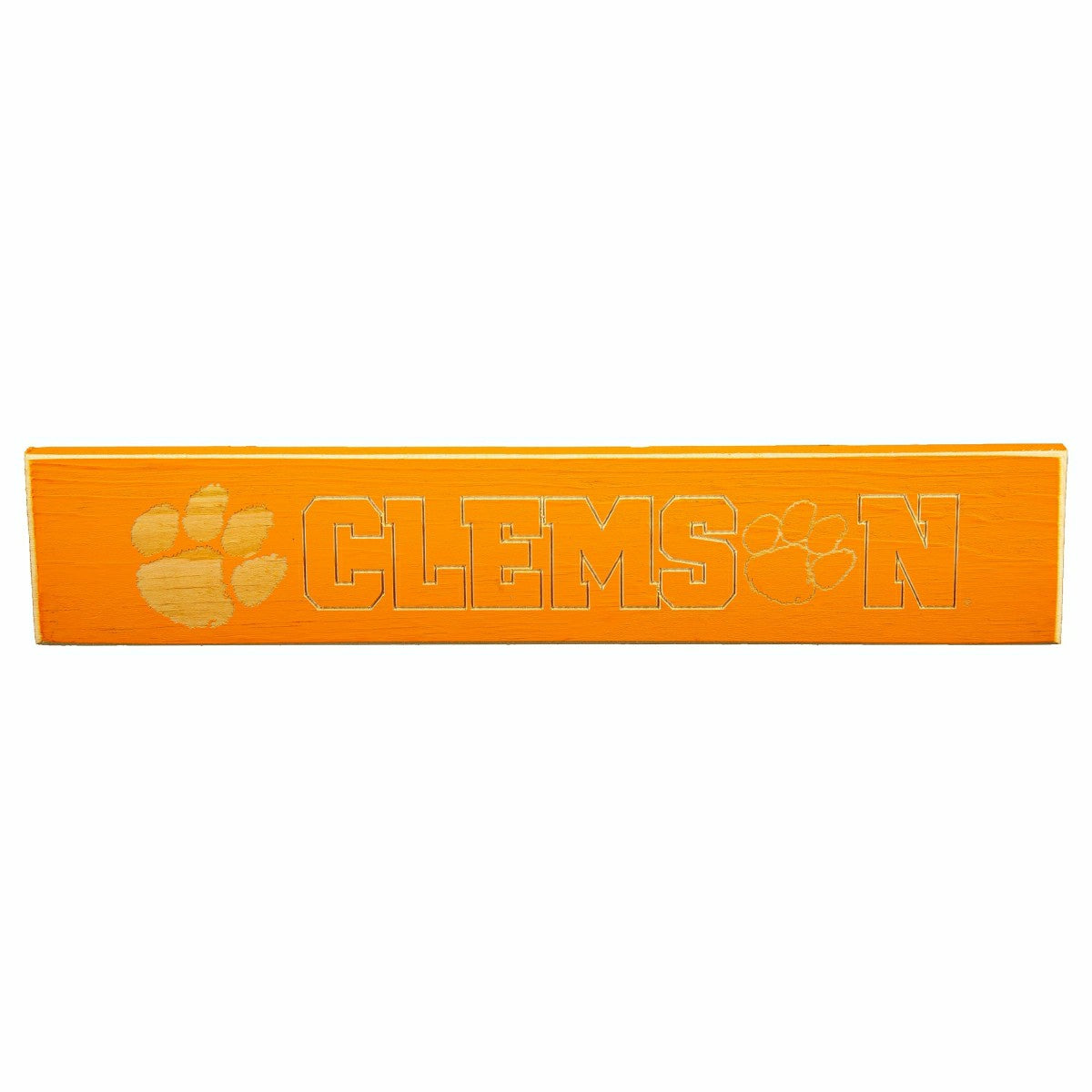 Clemson University Engraved Wood Sign, 3.5" x 18", Collegiate, Home