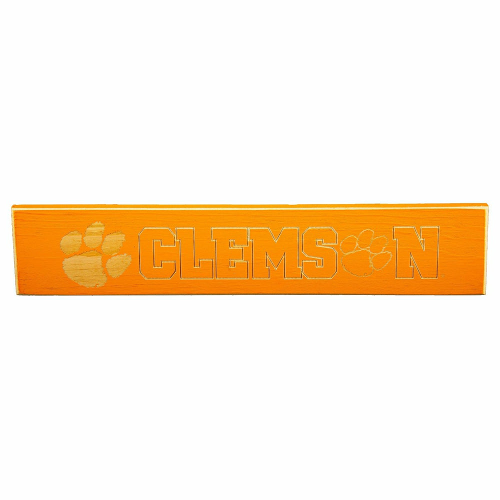 Clemson University Engraved Wood Sign, 3.5" x 18", Collegiate, Home