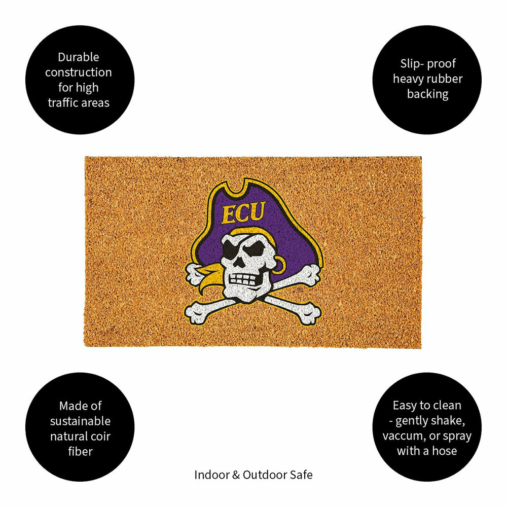 Coir Mat, 16"x28", East Carolina University, Collegiate