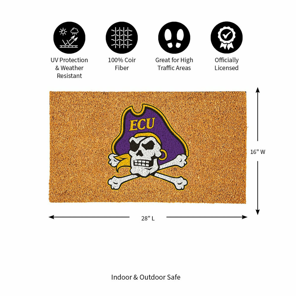 Coir Mat, 16"x28", East Carolina University, Collegiate