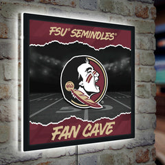Florida State University 23"H x 23"L LED Wall Decor, Edgelite, Square, Collegiate, Home