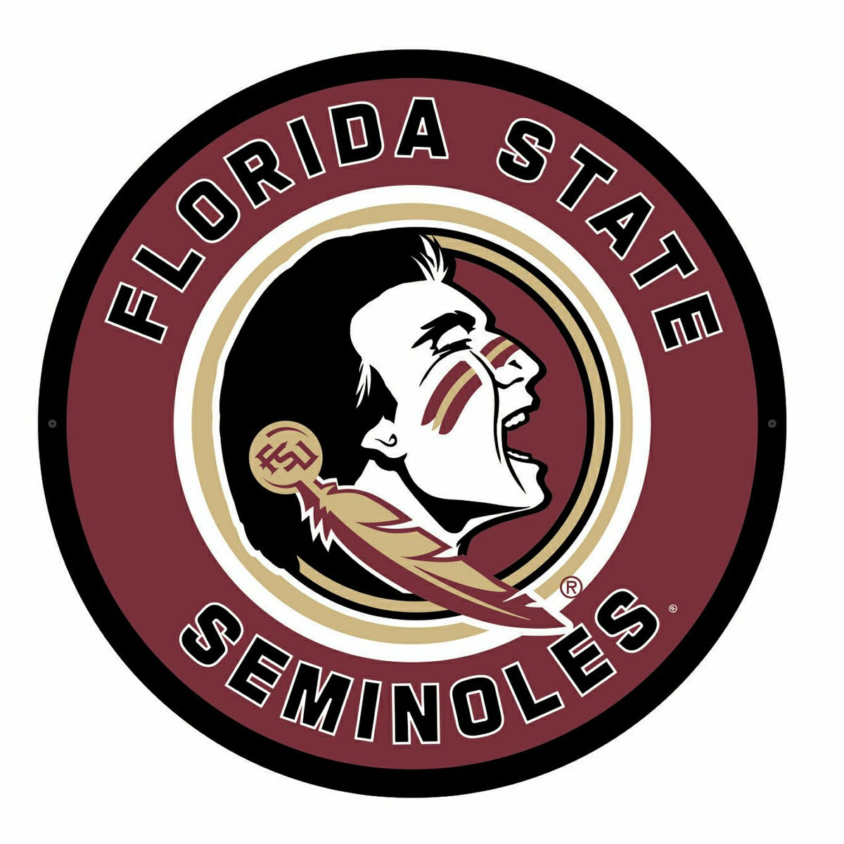 LED Wall Decor, Round, Florida State University, Collegiate, Home