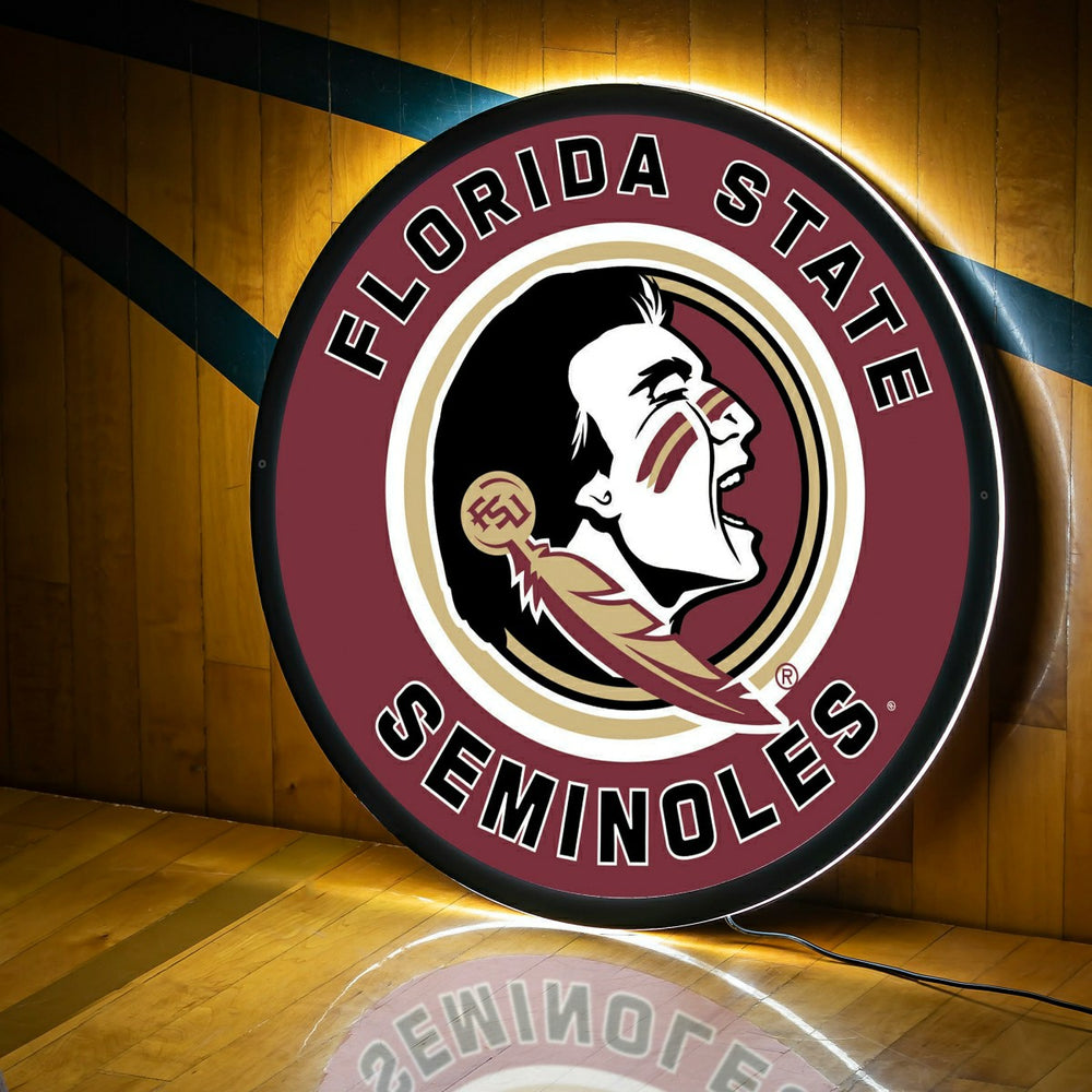LED Wall Decor, Round, Florida State University, Collegiate, Home
