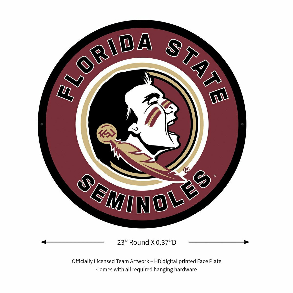 LED Wall Decor, Round, Florida State University, Collegiate, Home