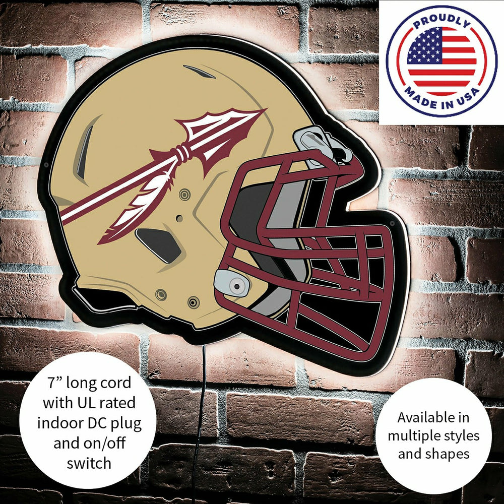 LED Wall Decor, Helmet, Florida State University, Collegiate, Home