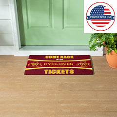 28" x 16" PVC Trapper Mat, Come Back with Tickets, Iowa State Universi, Collegiate