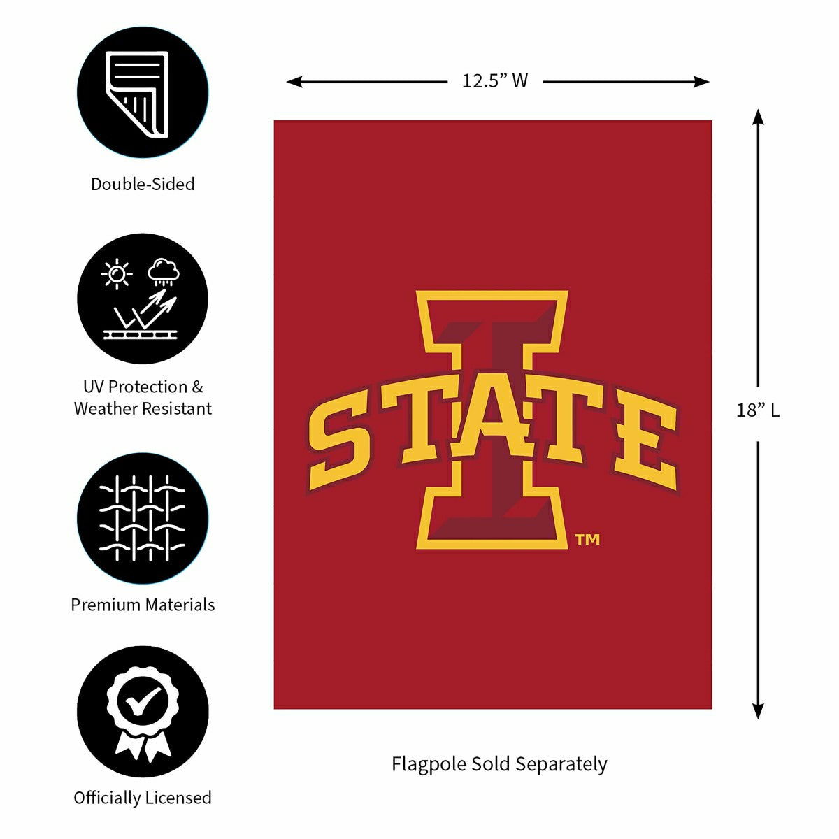 Applique Flag, Gar., Iowa State University, Collegiate, Home