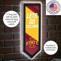 LED Wall Decor, Pennant, Iowa State University, Collegiate, Home