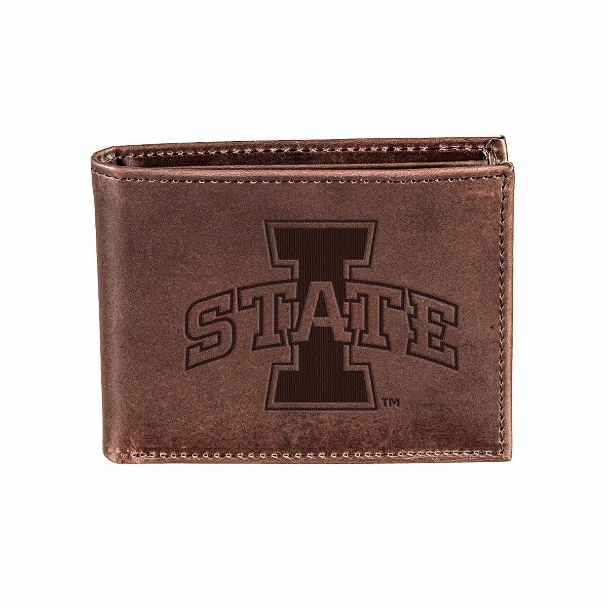 Iowa State University, Bi-Fold Wallet, Brown, CH, 100% Genuine Leather, Collegiate, Home