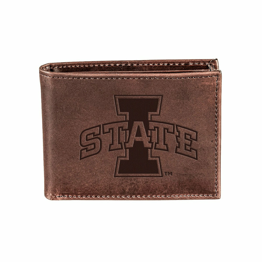 Iowa State University, Bi-Fold Wallet, Brown, CH, 100% Genuine Leather, Collegiate, Home