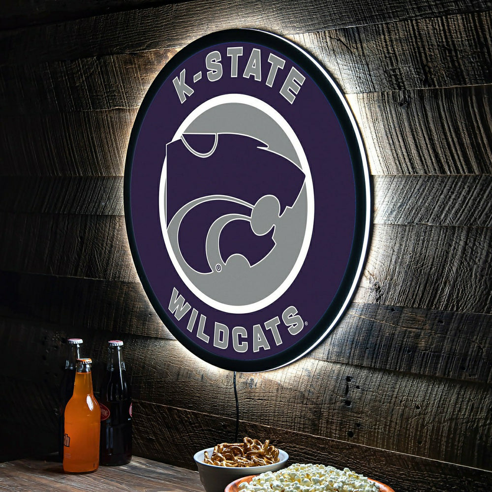 LED Wall Decor, Round, Kansas State University, Collegiate, Home