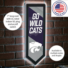 LED Wall Decor, Pennant, Kansas State University, Collegiate, Home