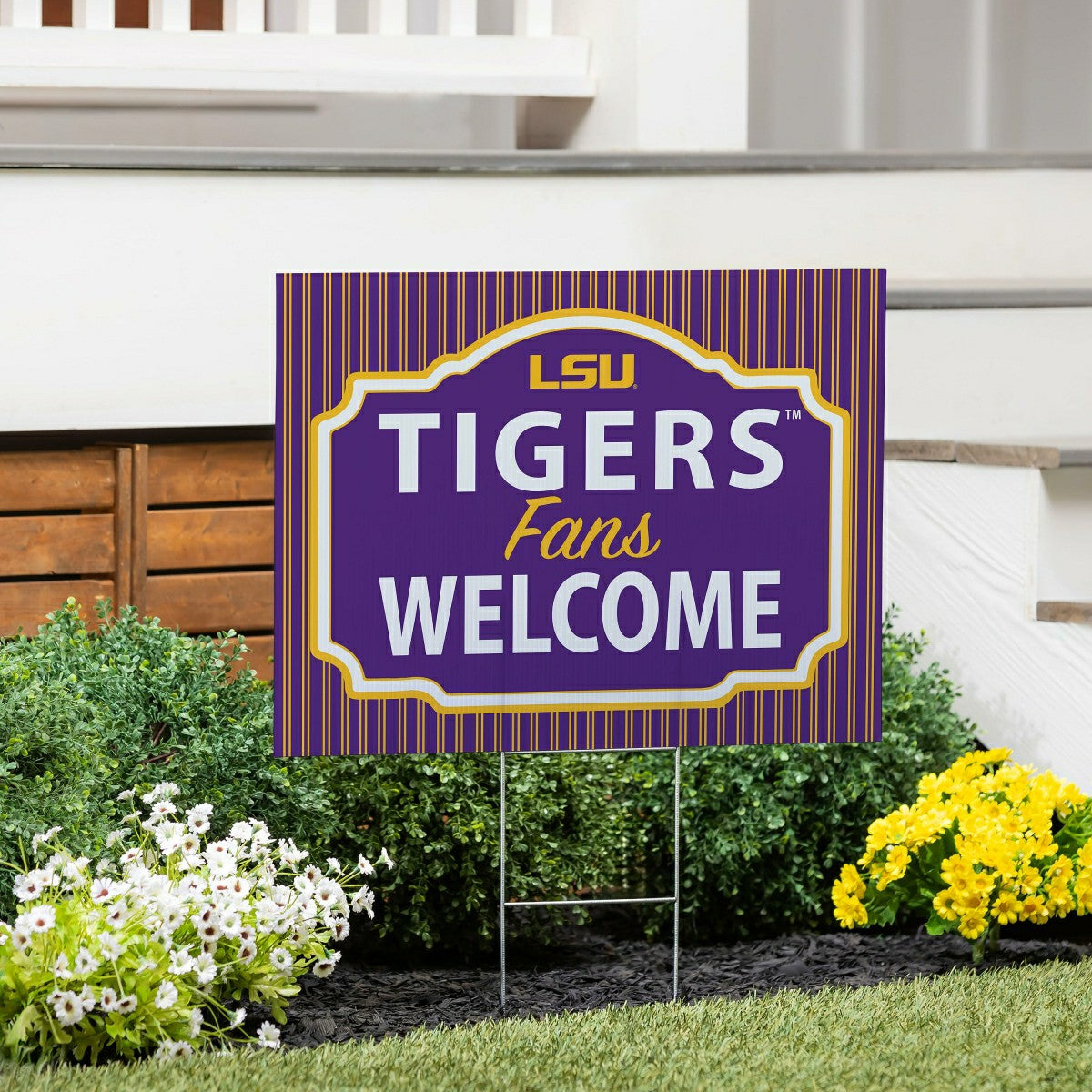 Louisiana State University Coroplast Yard Sign, "Fans Welcome", Collegiate, Home
