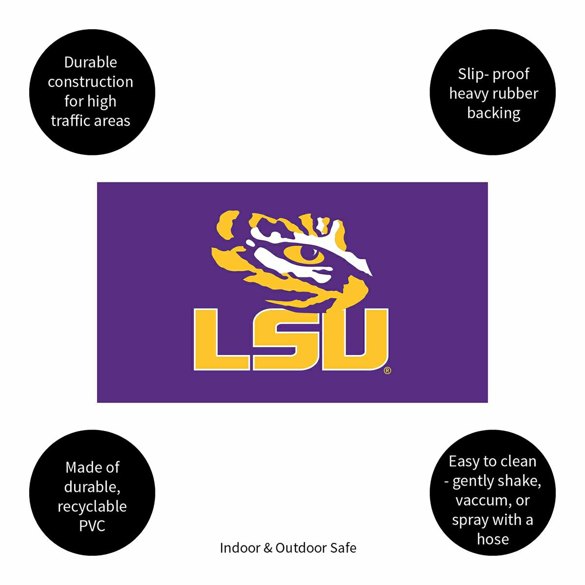 Full Color PVC Mat, 16" x 28", Louisiana State University, Collegiate