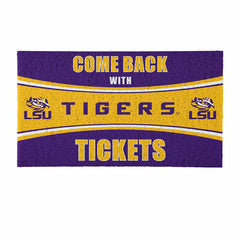 28" x 16" PVC Trapper Mat, Come Back with Tickets, Louisiana State Uni, Collegiate