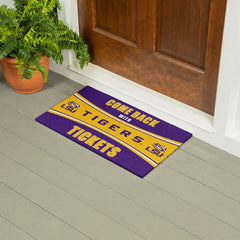 28" x 16" PVC Trapper Mat, Come Back with Tickets, Louisiana State Uni, Collegiate