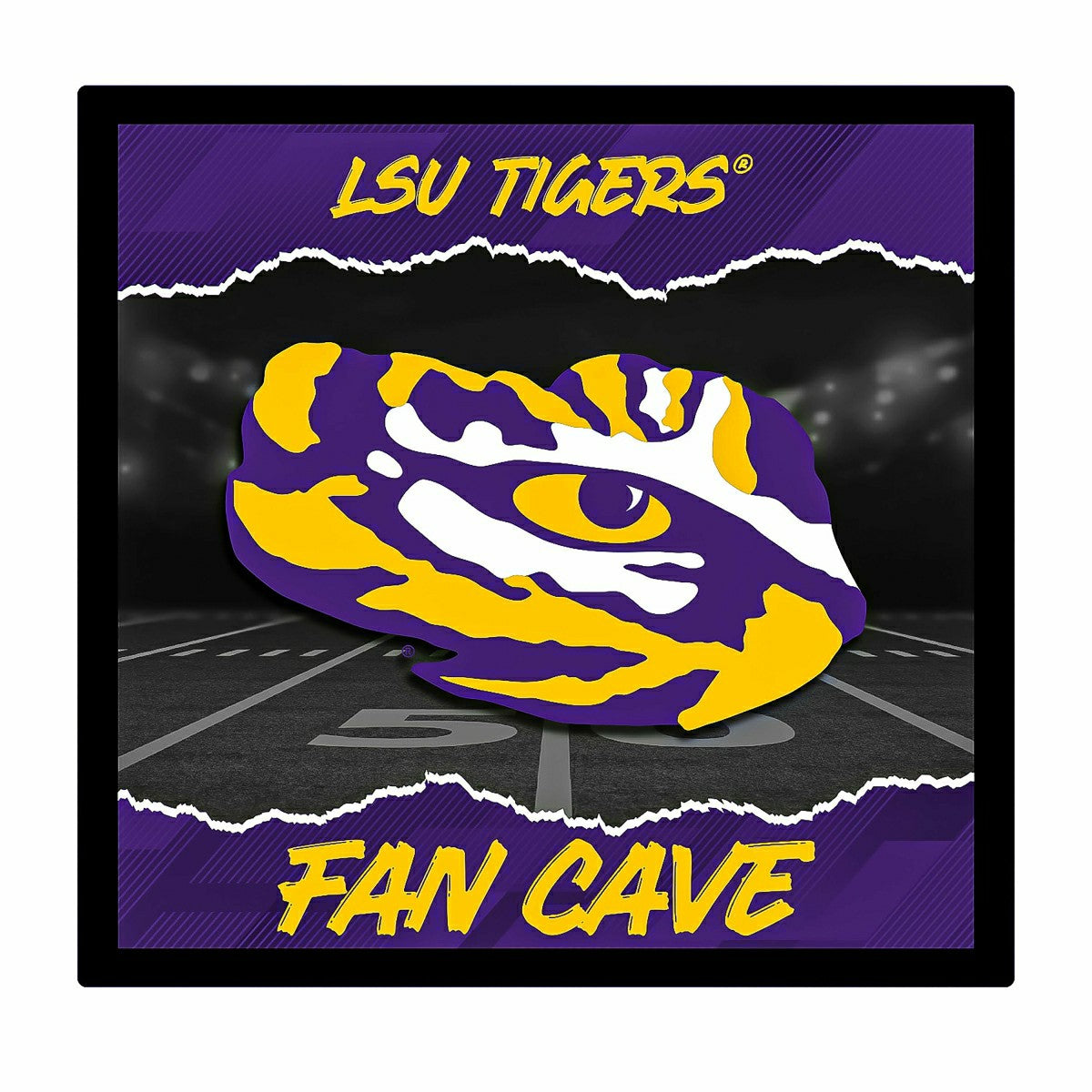Louisiana State University 23"H x 23"L LED Wall Decor, Edgelite, Squar, Collegiate, Home