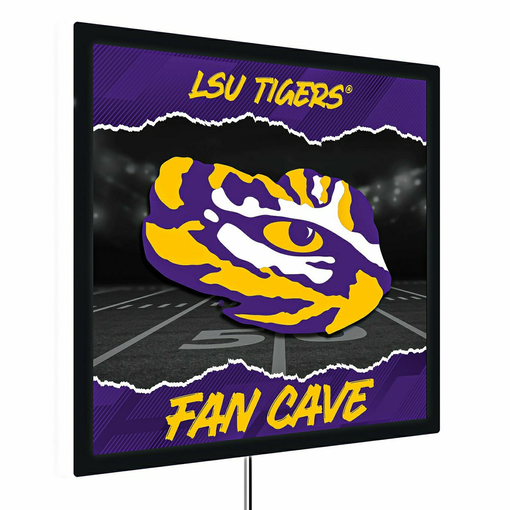 Louisiana State University 23"H x 23"L LED Wall Decor, Edgelite, Squar, Collegiate, Home